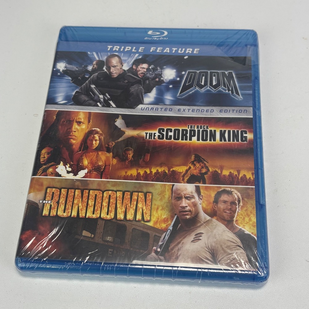 Universal Triple Feature Blu-ray Blue Doom Scorpion King Rundown New